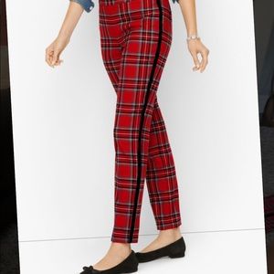 Talbots slim ankle red plaid pants, Size 14